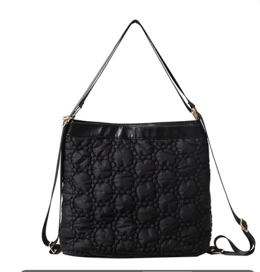 High Quilted Tote/Crossbody Bag