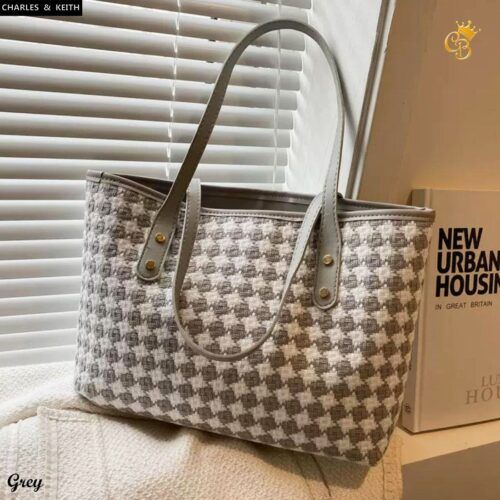 Luxury tote bag brown grey